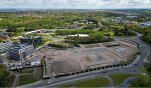 An aerial view of the new Telford Station Quarter scheme to be showcased at UKREiiF.
