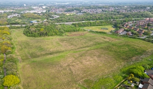 An aerial view of the proposed land for new pitches in Newdale.