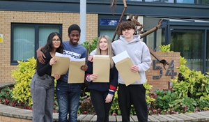 Students collecting their GCSE results