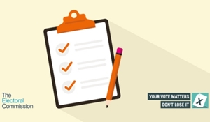 Graphic from the Electoral Commission with the words Your Vote Matters. Don't Lose It.