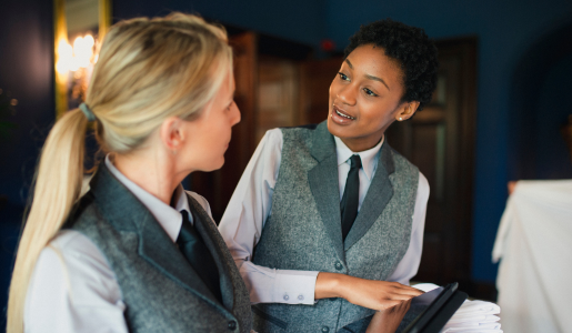 Two ladies working in hospitality