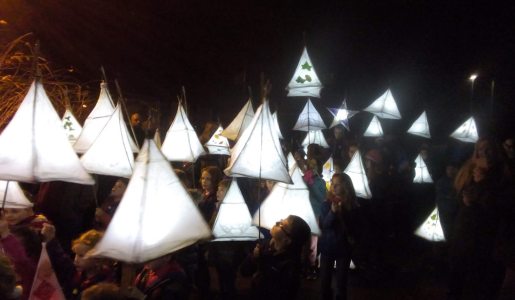 Willow stick lanterns on parade