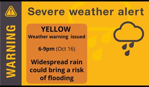 Yellow weather warning