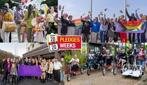 Different people from across the borough celebrating carnival, LGBTQ+ Pride Month, Disability History Month and adaptive bikes