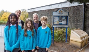 Children from Lantern Academy attend bungalow opening with Cllr Shirley Reynolds and headteacher