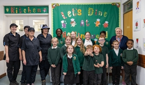 The Let's Dine Team, Councillor Shirley Reynolds and Hollinswood Primary School Council