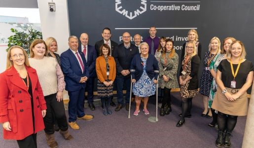 Adult Social Care staff and Cabinet members inside chamber