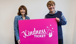 Councillor Angela McClements, left and Louise Bull launching 2024 Kindness tickets