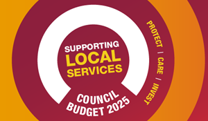 A graphic saying supporting local services, protect, care, invest