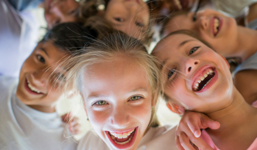 A group of children laughing