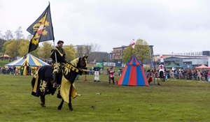 Jousting display at St. George's Day, Telford Town Park