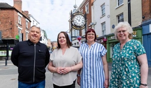From left to right: Councillor Richard Overton, Caroline Mulvihill, Deputy CEO at Wellington Town Council, Adrienne Taylor, Events and Regeneration Officer at Wellington Town Council and Sam Hine, Social Value and Inclusion, Housing Plus Group
