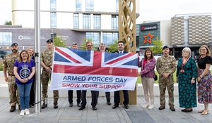 Armed Forces Day 2025, flag raising with attendees