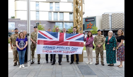Armed Forces Day 2025, flag raising with attendees