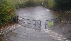 The amphitheatre in Telford Town Park, looking down from the top