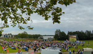Big screen at QEII Arena, Telford Town Park