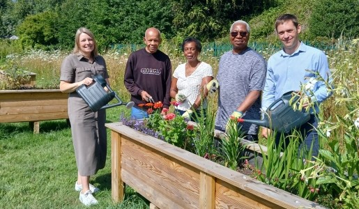 Pictured far left is Councillor Carolyn Healy with Ken Quest and Margaret and Chris Christian from the TAARC over 60s group and Jim Greenhalgh, Contract Manager at Veolia.