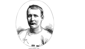 Black and white illustration of Captain Matthew Webb