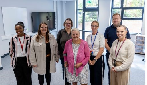 Group of people in the new SEND hub at Millbrook Primary School