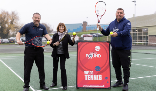 From left to right Stuart Walker, Leisure Operations Manager Telford & Wrekin Council, Councillor Angela McClements, Telford & Wrekin Council’s Cabinet Member for Leisure, Tourism, Culture and the Arts and Nigel Hunter – Co-Director of We Do Tennis