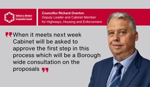 Corporate graphic including a picture of Councillor Richard Overton and a quote