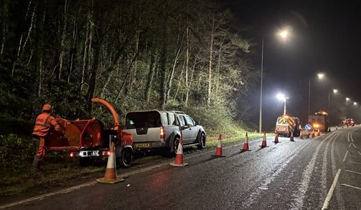Lane closures secured  Tree clearance A442/A4169