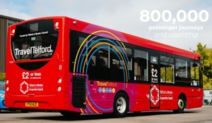 Bus services mark 800,000 passenger journeys