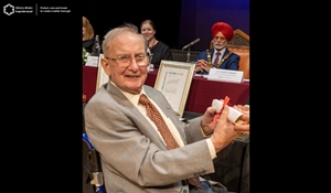 Former Councillor Keith Austin being made Honorary Alderman of the Borough of Telford and Wrekin in May 2022.