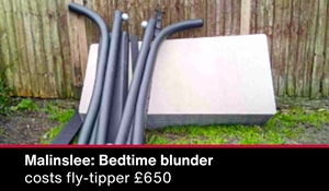 Bedtime blunder costs fly-tipper £650