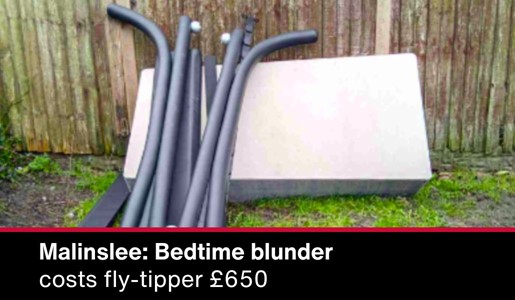 Bedtime blunder costs fly-tipper £650