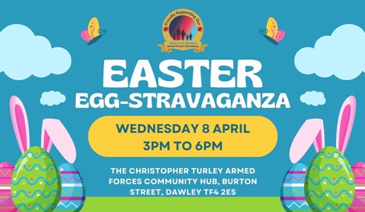 Easter Egg-stravaganza at the Armed Forces Hub 8 April 3pm to 6pm