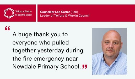 A graphic including the council logo, a head and shoulders picture of the leader and a quote from the leader