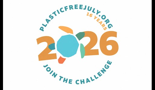 Plastic Free July circular logo for 2026