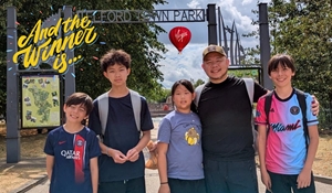 Hui-Ching and her family at Telford Town Park.