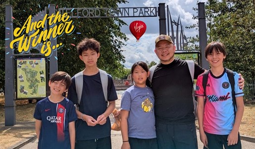 Hui-Ching and her family at Telford Town Park.