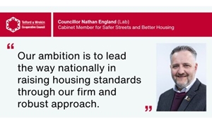 Corporate graphic including the Council logo, image of Nathan England and a quote
