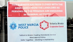 Trading standards shop closure sign