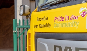 Gritter - Snowbie wan Kenobie - in front of salt shed