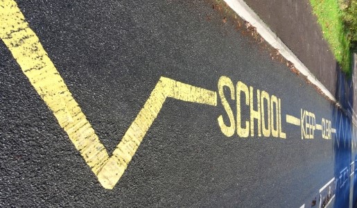 School keep clear crossing