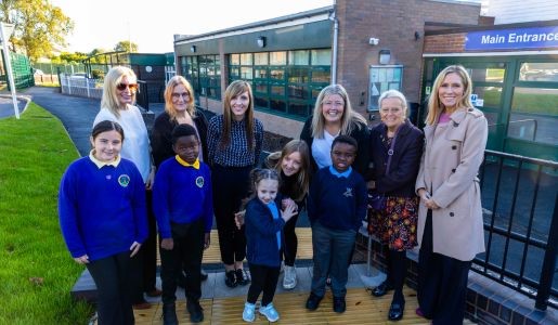 Group photo to celebrate the opening of new SEND provision at the Bridge/John Fletcher of Madeley v2
